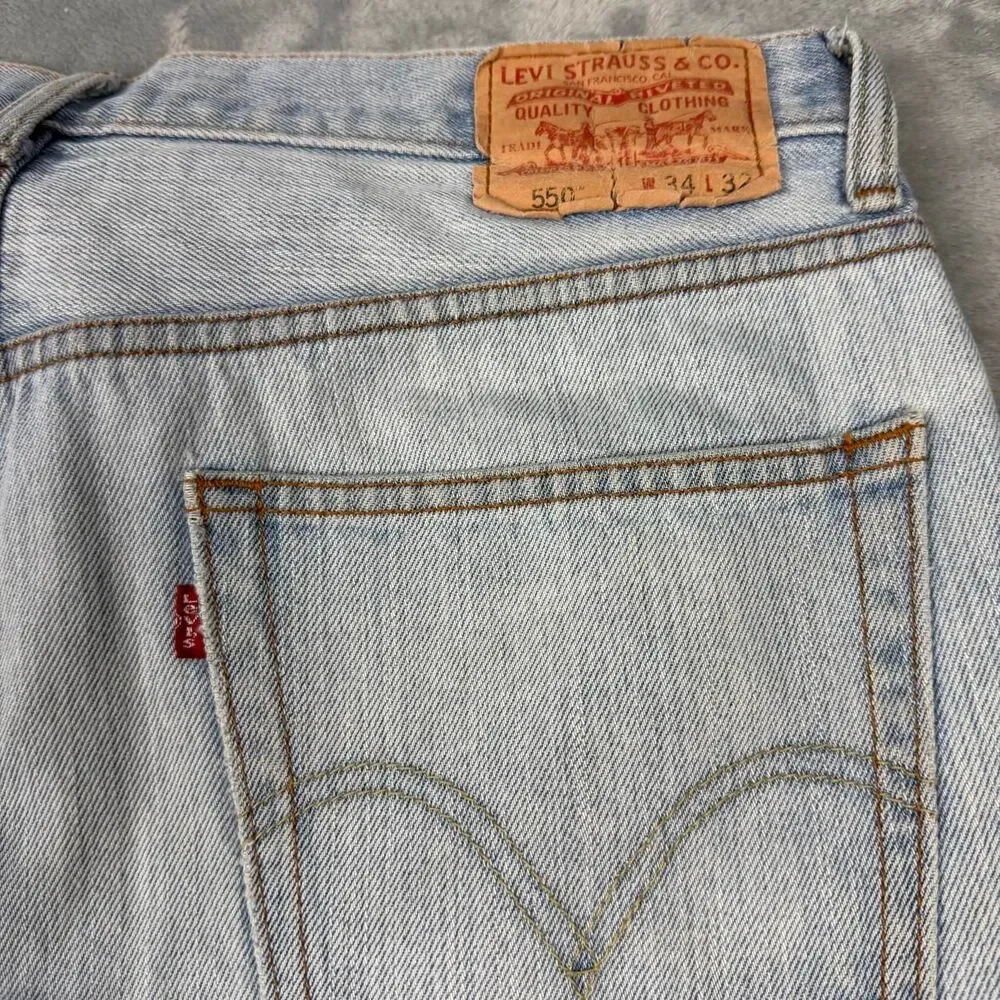 Levi-s Men's Blue and Grey Jeans